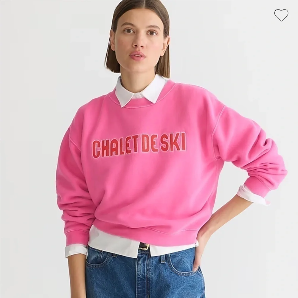 J crew Heritage fleece chalet de ski graphic sweatshirt